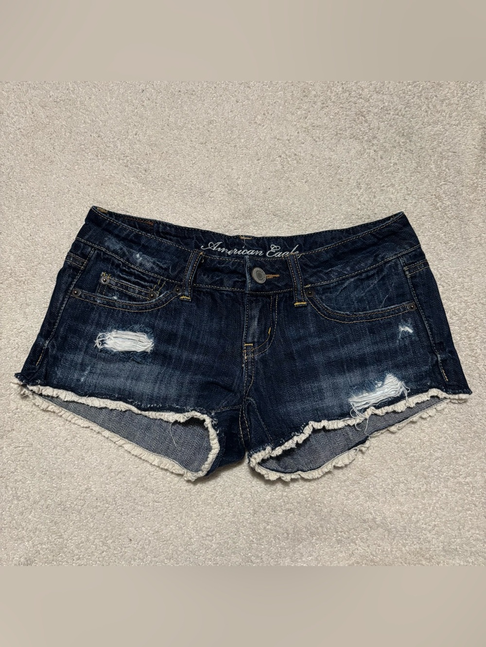 American Eagle Outfitters Dark low rise micro mini shorts size 0